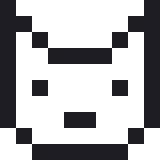 小さい柴犬のドット絵（白黒）