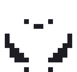 シマエナガのドット絵（白黒）