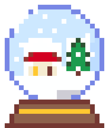 スノードームのドット絵