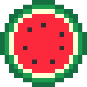 スイカのコースターのドット絵