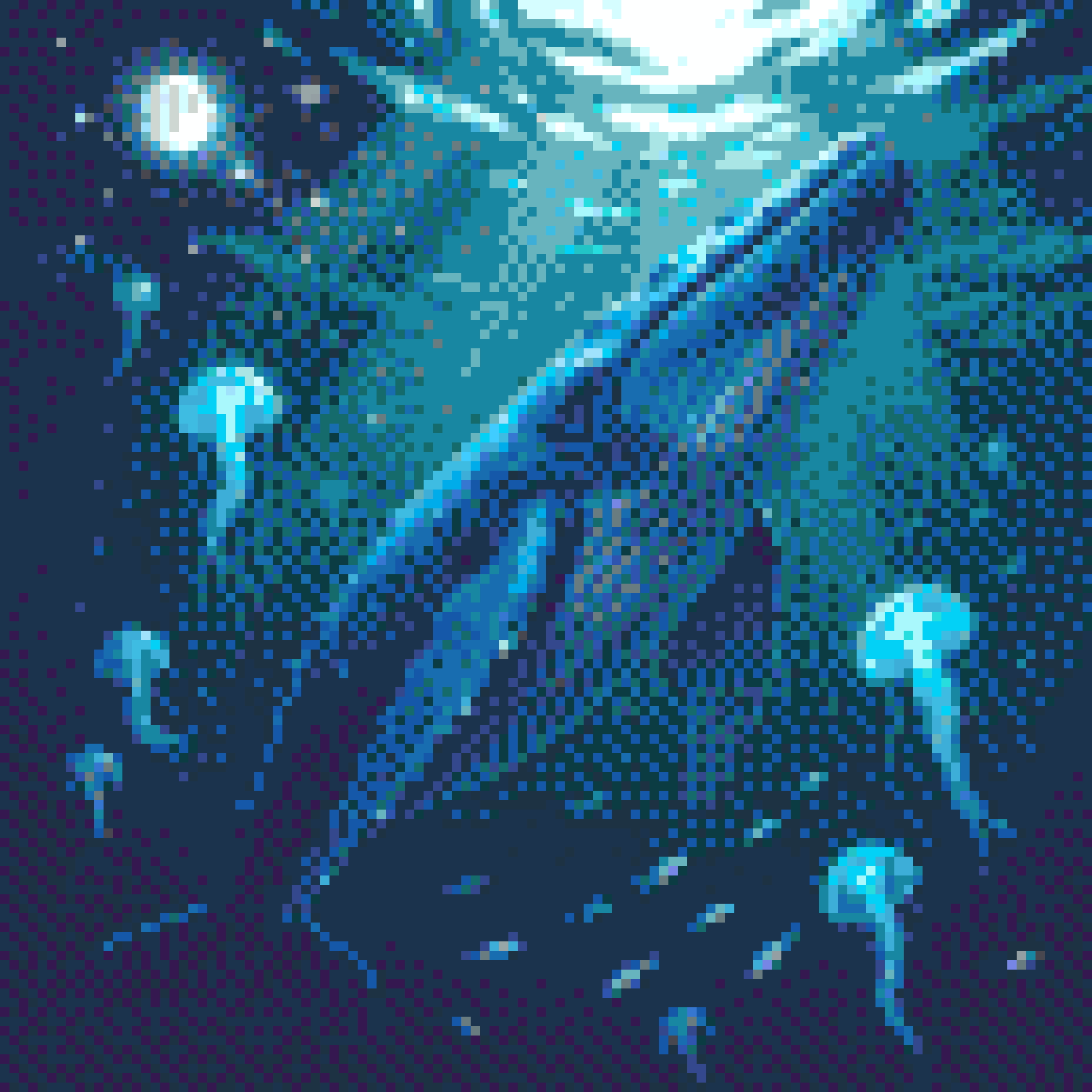 星の海をおよぐクジラのドット絵