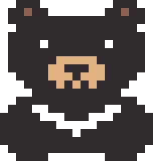 タイワンツキノワグマのドット絵