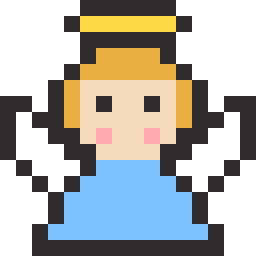 クリスマスの天使のドット絵