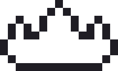 ティアラのドット絵（白黒）