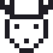 小さいトナカイのドット絵（白黒）