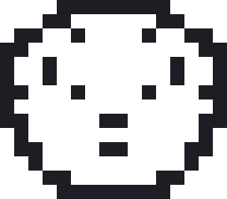 トイプードルのドット絵（白黒）