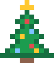 クリスマスツリー（ミニ）のドット絵