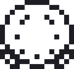 つばき（椿）のドット絵（白黒）