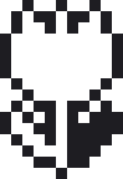 チューリップのドット絵（白黒）