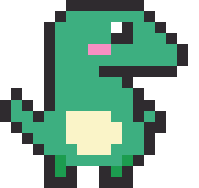 ティラノサウルスのドット絵