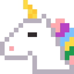 ユニコーン（横顔）のドット絵
