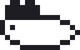 うさぎりんごのドット絵（白黒）