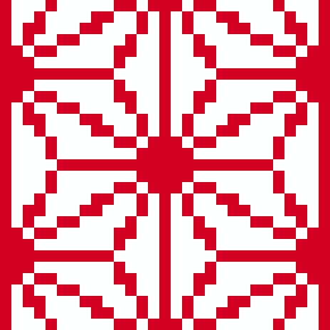 麻の葉のコースター（和柄）のドット絵