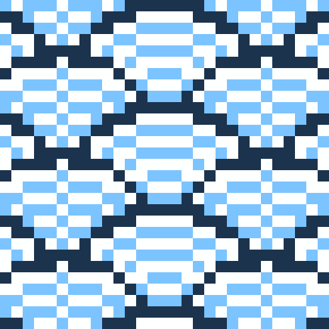 青海波のコースター（和柄）のドット絵