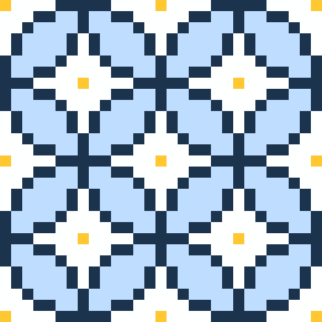 七宝つなぎのコースター（和柄）のドット絵