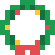 小さいクリスマスリースのドット絵
