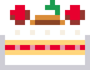 クリスマスケーキのドット絵