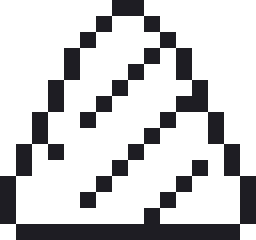 焼きおにぎりのドット絵（白黒）