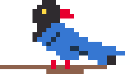ヤマムスメ（台湾の青い鳥）のドット絵