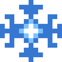 雪の結晶（大きめ）のドット絵
