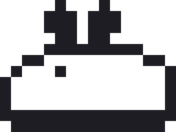 雪うさぎのドット絵（白黒）