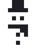 小さい雪だるまのドット絵（白黒）