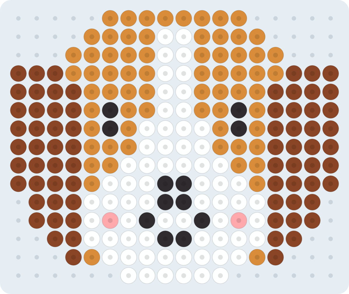 ビーグルのアイロンビーズ図案(2.6mm・18×15粒・5色)