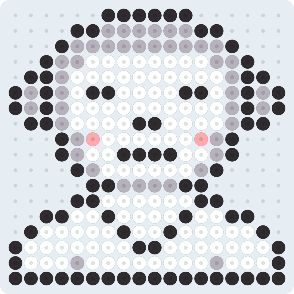 鳥獣戯画のさるのアイロンビーズ図案（2.6mm・18×18粒・4色）