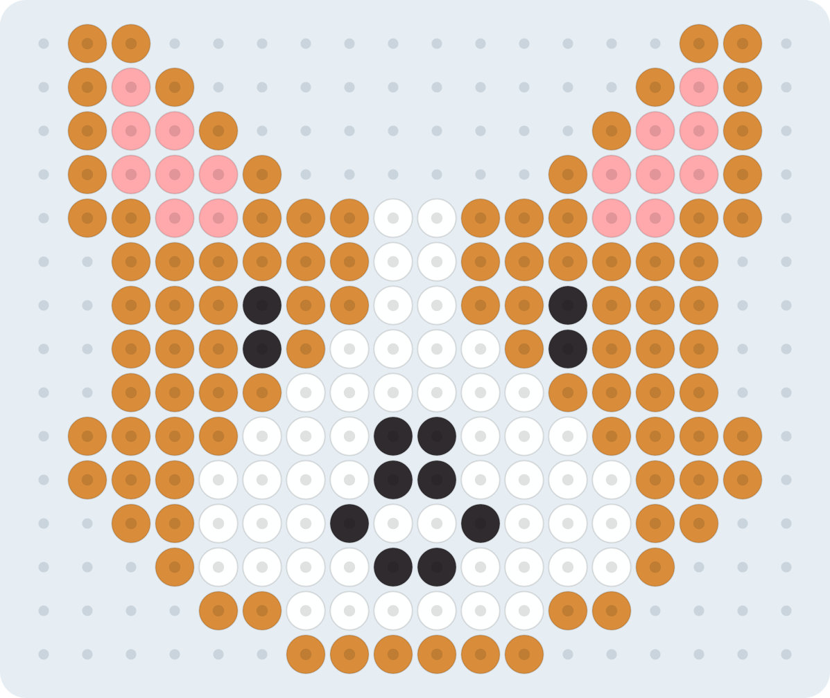 Corgi: patrón de hama beads (2,6 mm, 18×15 cuentas, 4 colores)