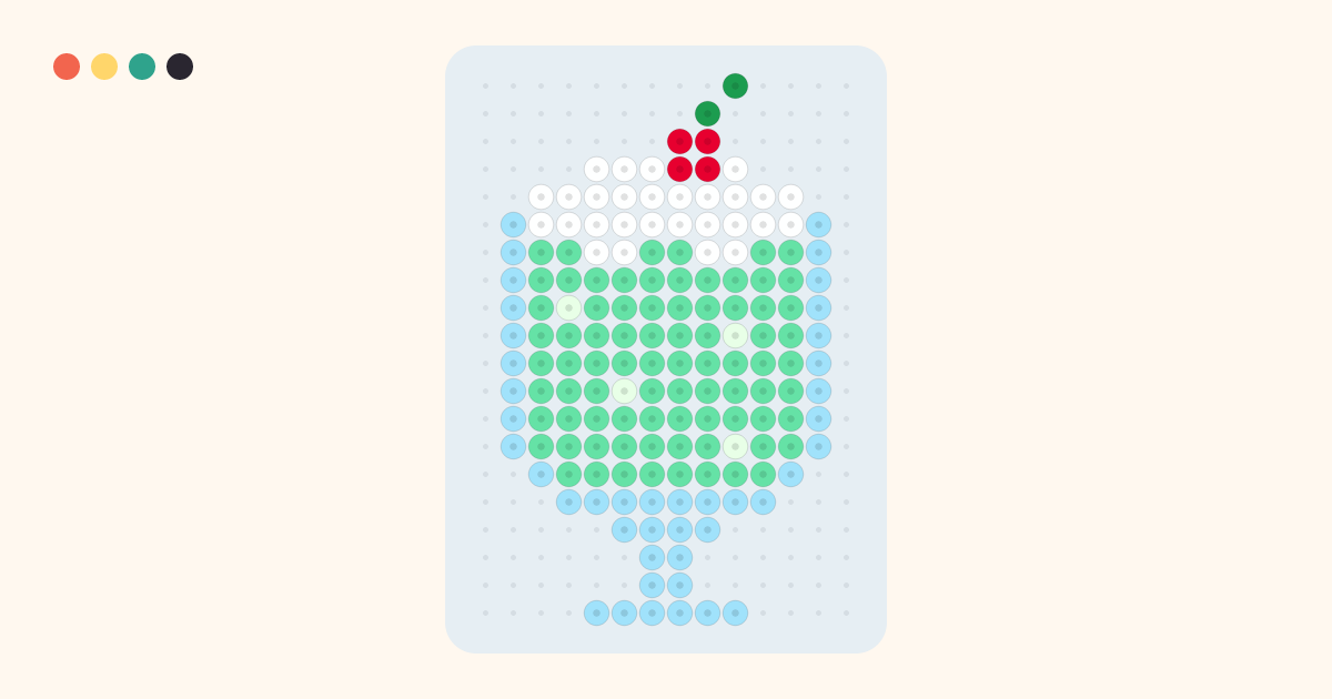 Cream Soda fuse bead pattern (14×20 beads, 6 colors)