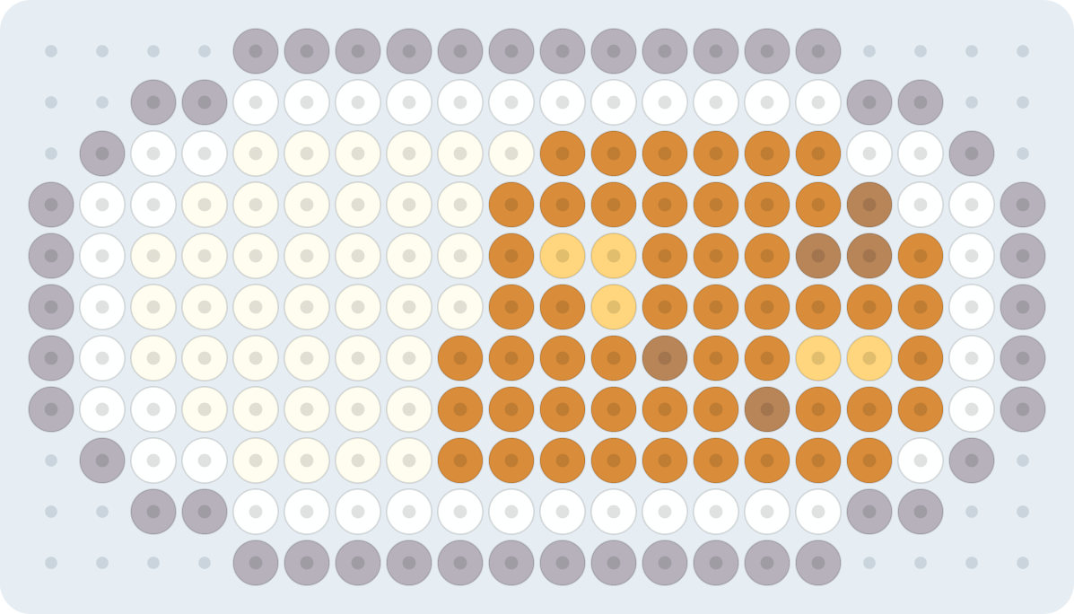 カレーライスのアイロンビーズ図案(2.6mm・20×11粒・6色)