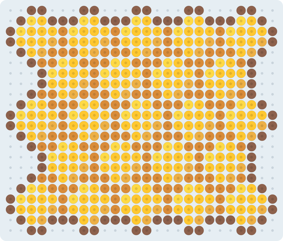 鶏蛋仔(エッグワッフル)のアイロンビーズ図案(2.6mm・26×22粒・5色)