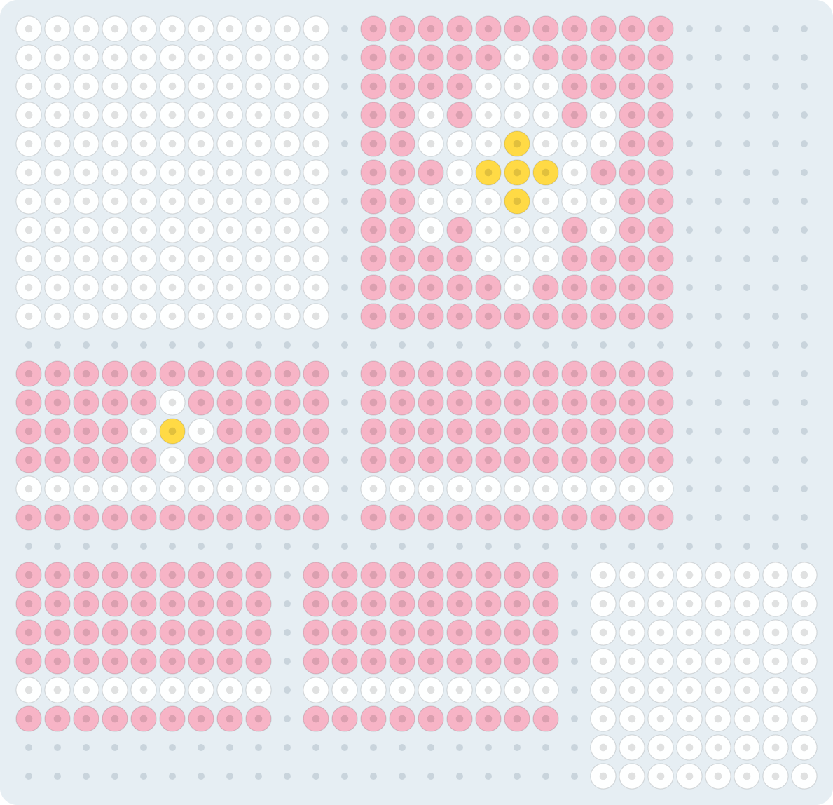 Lidded Trinket Box (3D) Perler bead pattern (2.6 mm, 28×27 beads, 3 colors)
