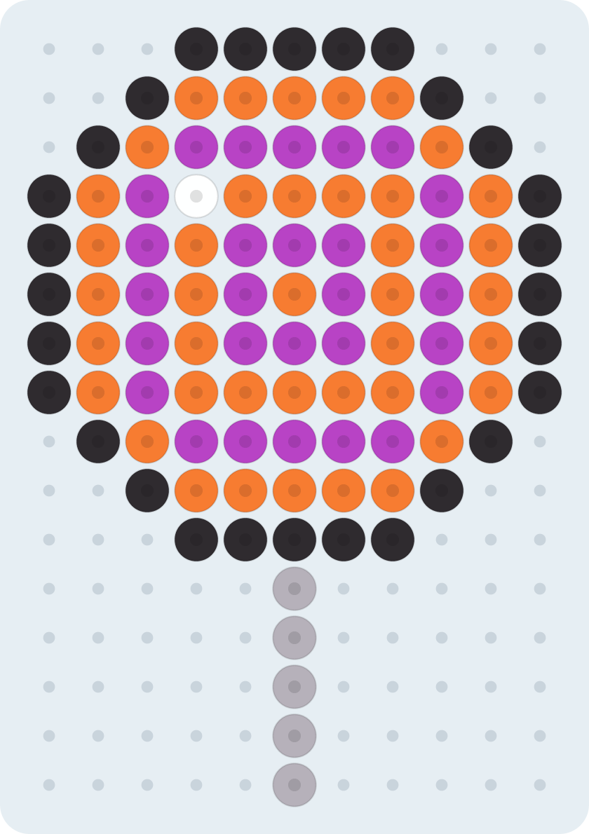 Swirl Lollipop Perler bead pattern (2.6 mm, 11×16 beads, 5 colors)