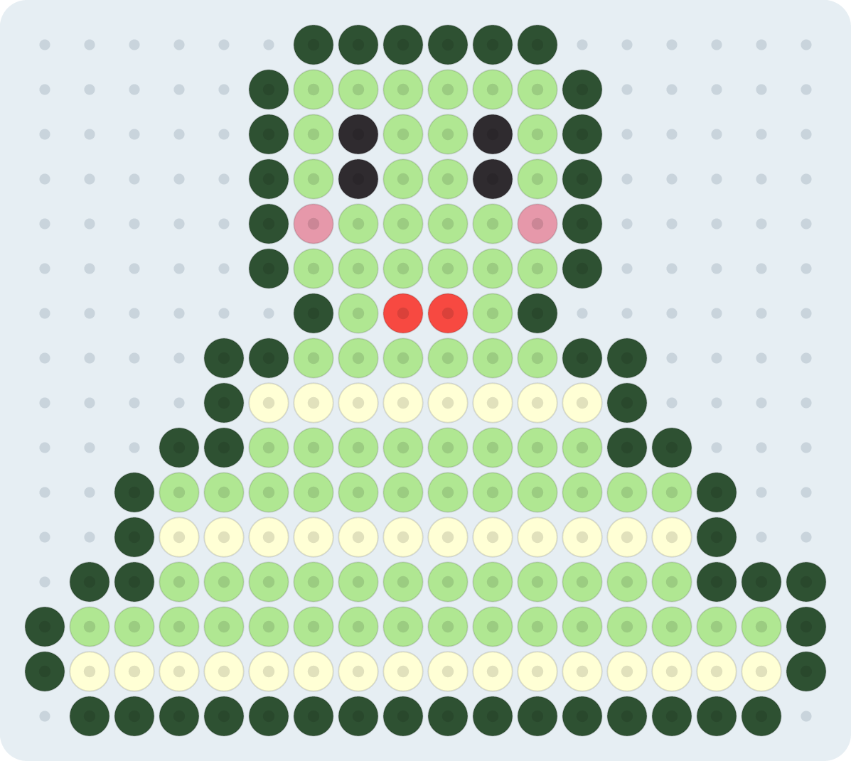 へび（巳・干支）のアイロンビーズ図案（2.6mm・18×16粒・6色）
