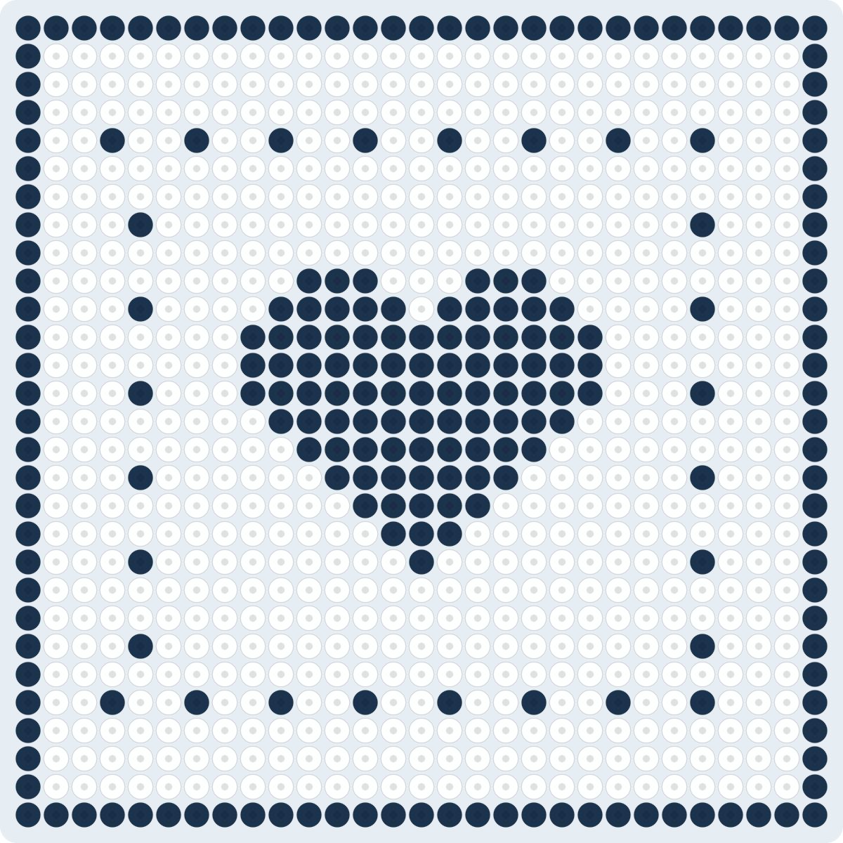Nordic Coaster (Heart) Perler bead pattern (2.6 mm, 29×29 beads, 2 colors)