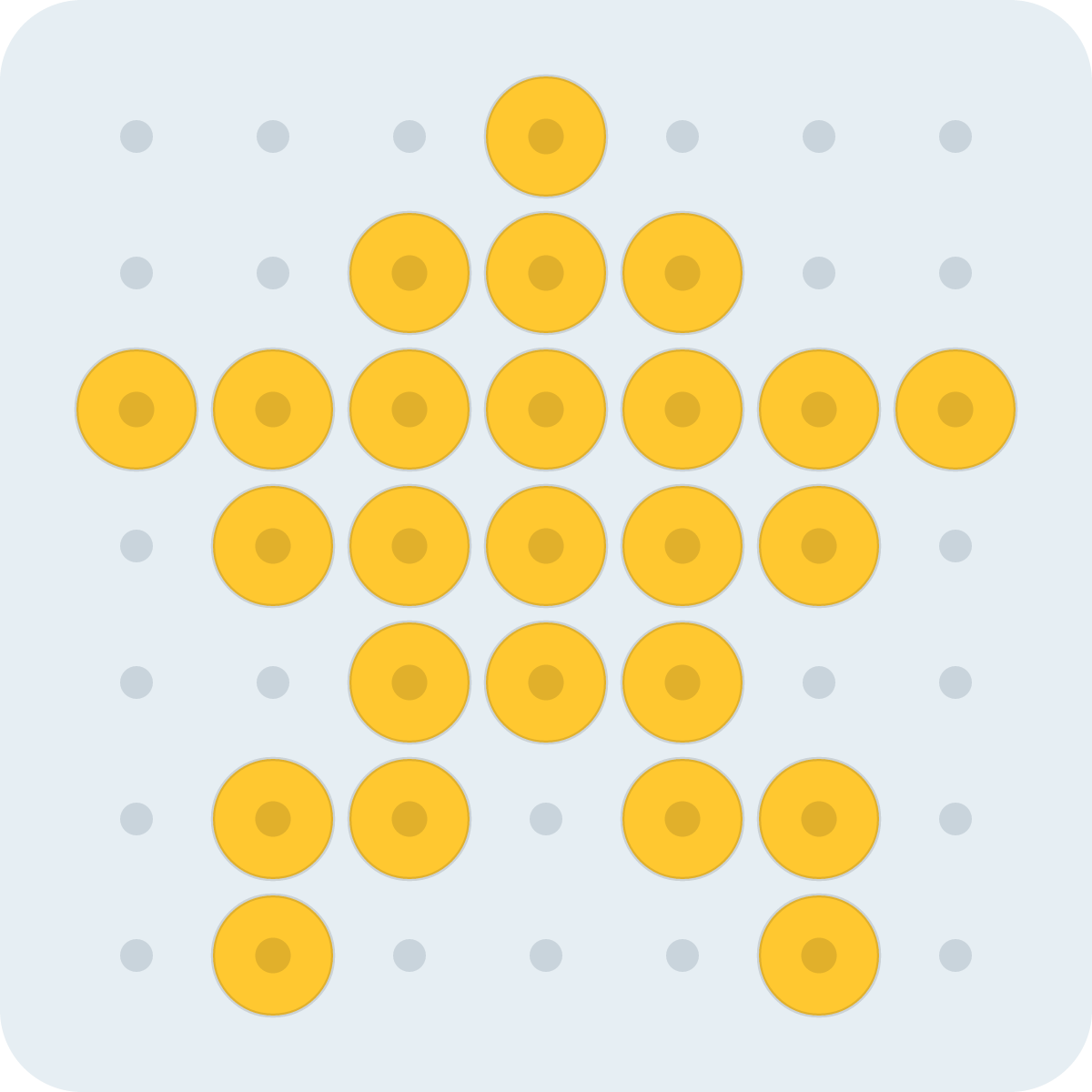 Mini Star fuse bead pattern (2.6 mm, 7×7 beads, 1 colors)