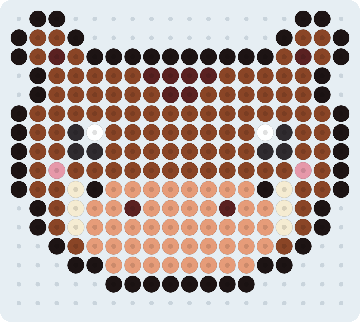 いのしし（亥・干支）のアイロンビーズ図案（2.6mm・18×16粒・8色）