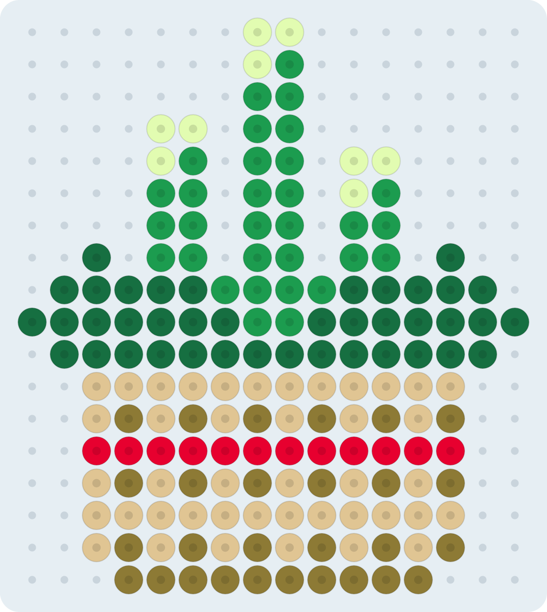 Kadomatsu: patrón de hama beads (2,6 mm, 16×18 cuentas, 6 colores)