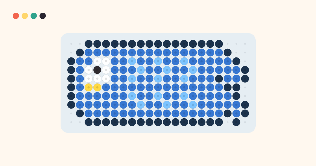 Koinobori (Carp Streamer) fuse bead pattern (21×10 beads, 6 colors)