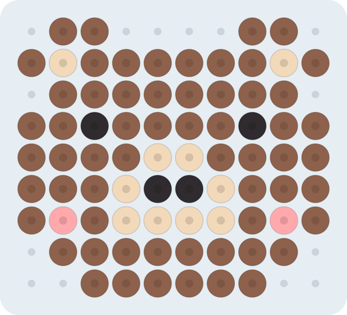 小さいくまのアイロンビーズ図案(2.6mm・10×9粒・4色)