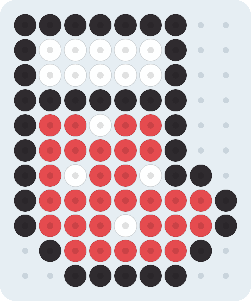 Mini Christmas Stocking Perler bead pattern (2.6 mm, 9×11 beads, 3 colors)
