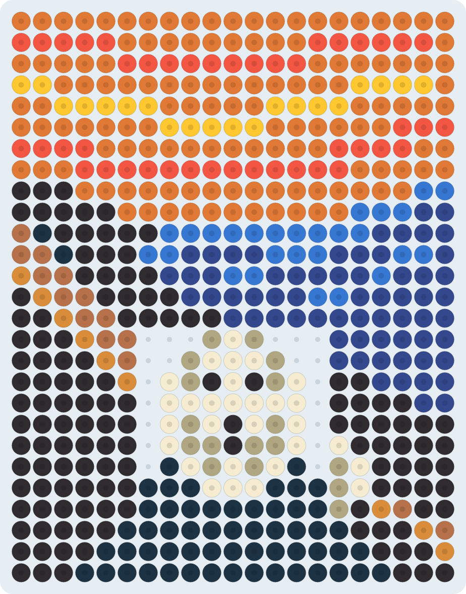 叫び(ムンク)のアイロンビーズ図案(2.6mm・21×27粒・11色)