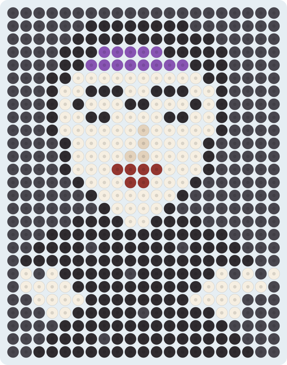 写楽の役者絵（東洲斎写楽）のアイロンビーズ図案（2.6mm・21×27粒・6色）