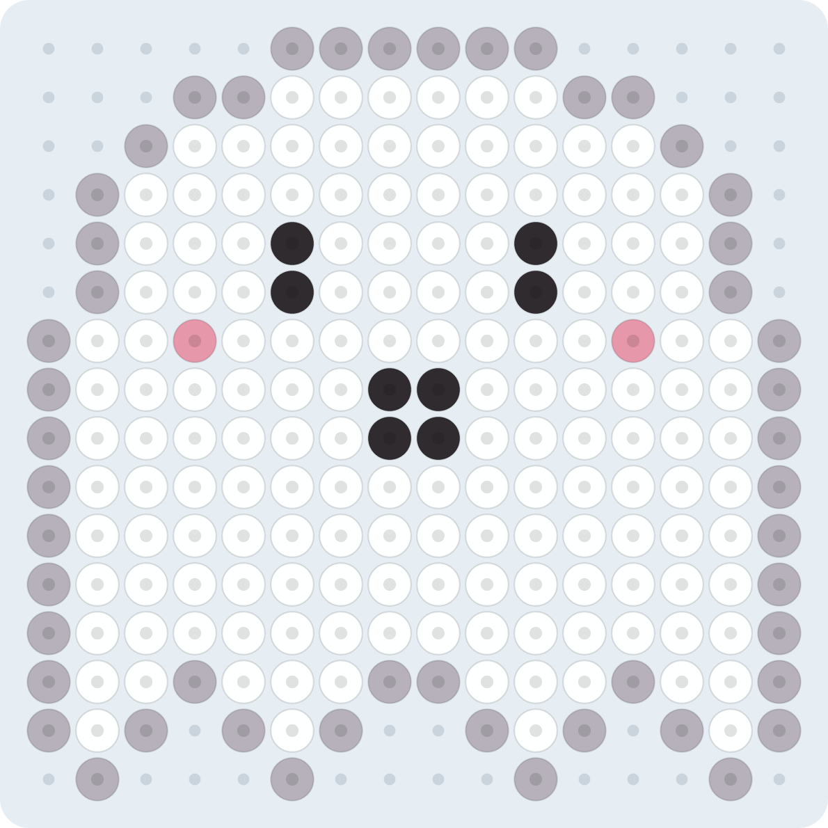 Fantasma: patrón de hama beads (2,6 mm, 16×16 cuentas, 4 colores)
