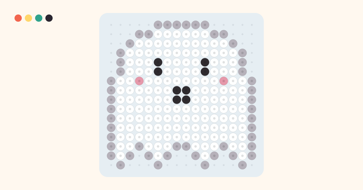 Ghost fuse bead pattern (16×16 beads, 4 colors)