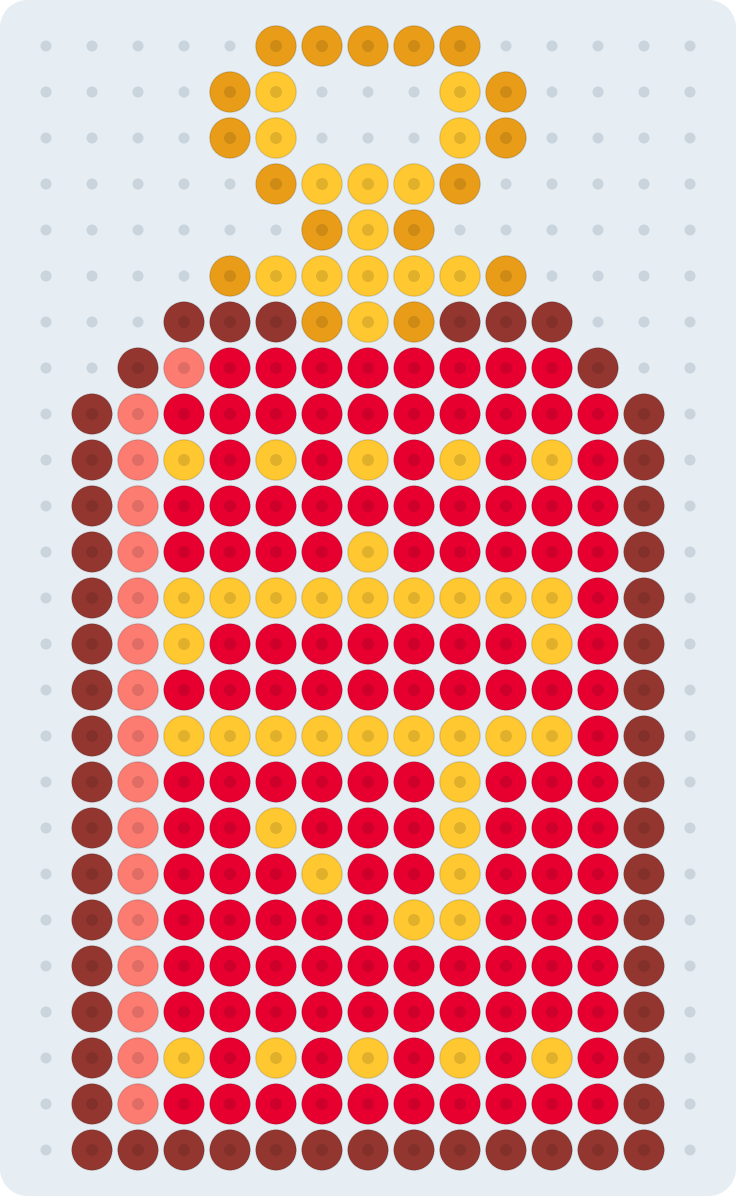 お守りのアイロンビーズ図案（2.6mm・15×25粒・5色）