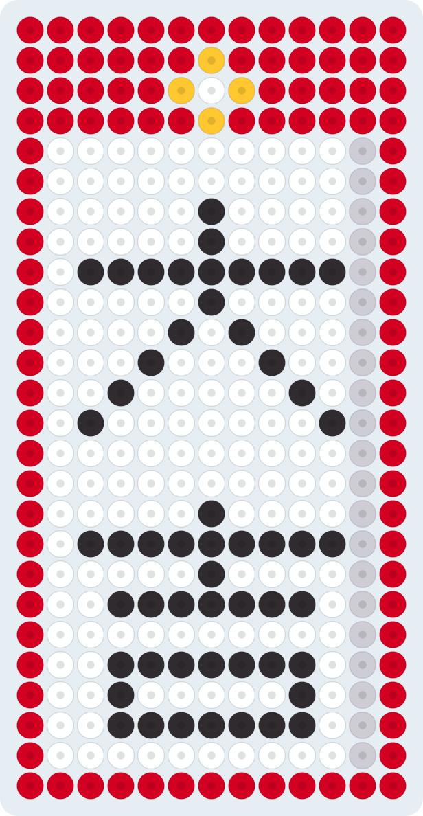 おみくじ（大吉）のアイロンビーズ図案（2.6mm・13×26粒・5色）