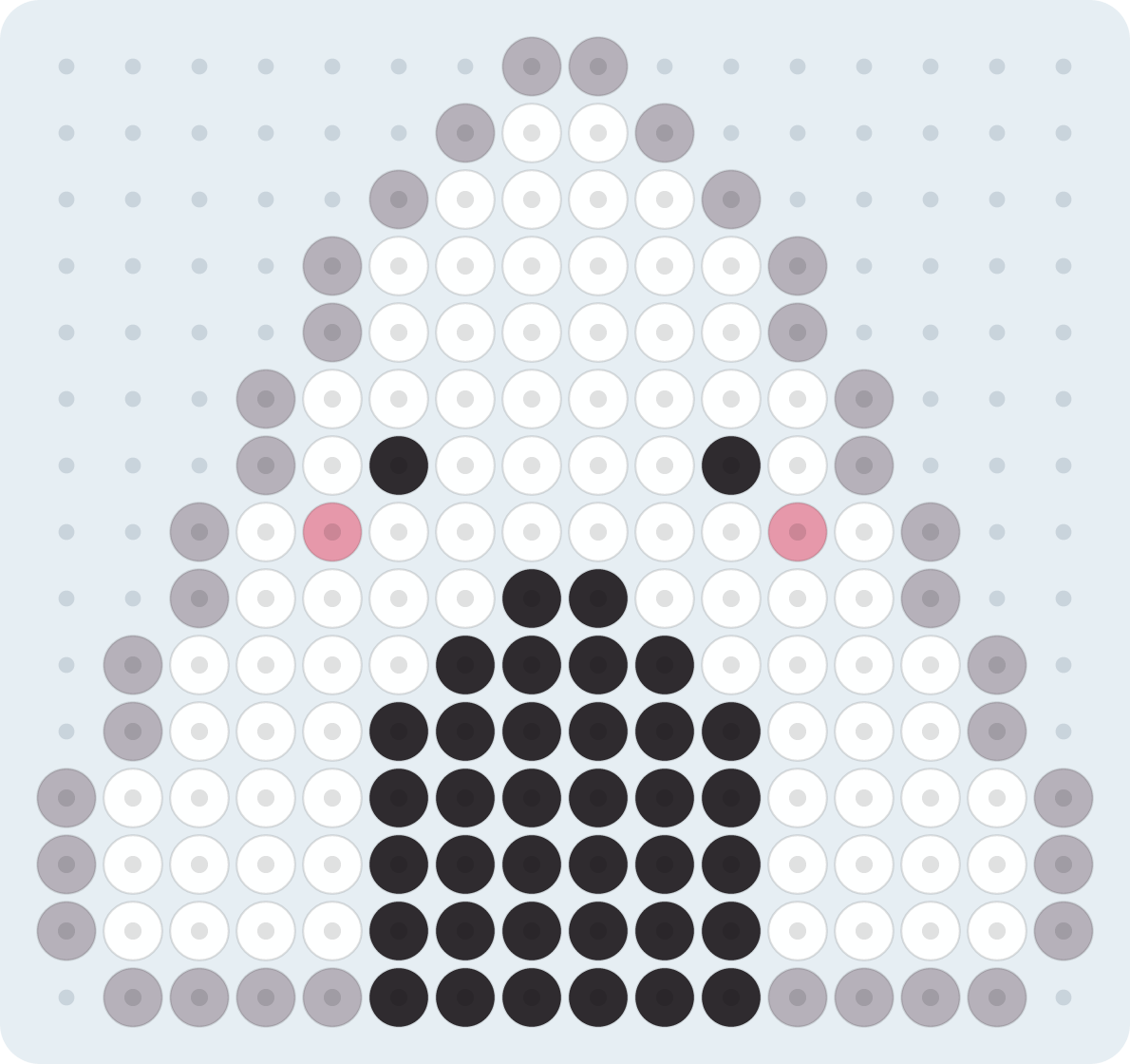 Onigiri (bola de arroz): patrón de hama beads (2,6 mm, 16×15 cuentas, 4 colores)