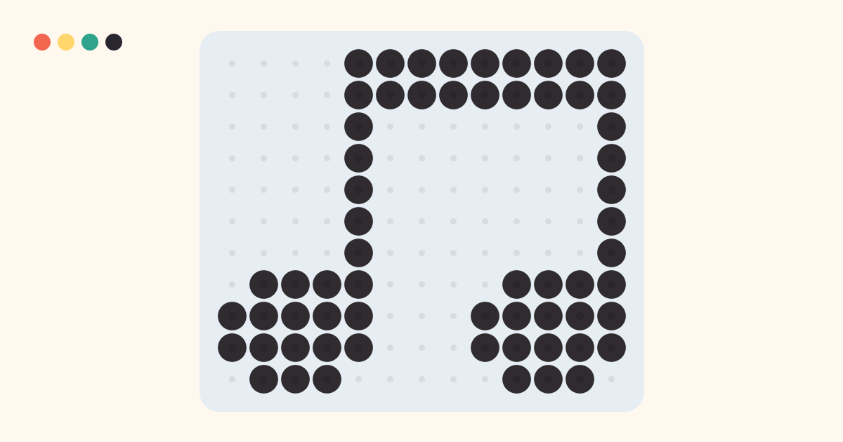 Music Notes fuse bead pattern (13×11 beads, 1 colors)